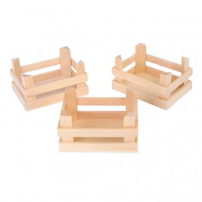 Kleine Kiste aus Holz, blanko, 3er-Set