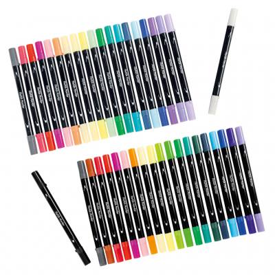 Bunte Stoffmalstifte mit Doppelspitze, 20 Stück