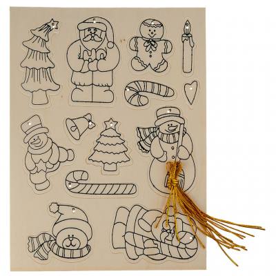 Blanko-Anhänger Weihnachten, 13 Stück