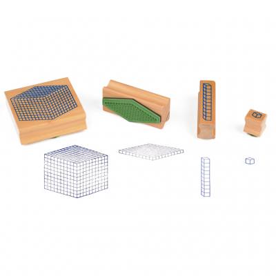 Würfel-Stempelsatz – Satz mit 4 Stempel