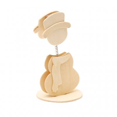 Blanko-Zettelhalter Schneemann, aus Holz