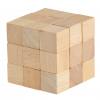 Kleiner Soma-Würfel aus Holz, naturfarben