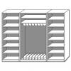 Modulus® Liegepolsterschrank "Merkur", 16 Ablagefächer für 9 Liegepolster mit 140 cm Länge, ohne Türen