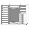 Modulus® Liegepolsterschrank „Saturn“, 13 Ablagefächer, 20 kleine Schubladen, für 9 Liegepolster mit 160 cm Länge, ohne Türen