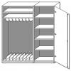 Modulus® Liegepolsterschrank „Venus“, 7 Ablagefächer, Tür rechts, für 9 Liegepolster, Länge: 140 cm