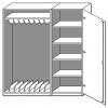 Modulus® Liegepolsterschrank „Venus“, 6 Ablagefächer, Tür rechts, für 9 Liegepolster, Länge: 160 cm