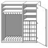 Modulus® Liegepolsterschrank „Mars“, 5 Ablagefächer, Tür rechts,10 große Schübe, für 9 Liegepolster, Länge: 140 cm