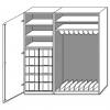 Modulus® Liegepolsterschrank „Mars“, 5 Ablagefächer, Tür links, 10 große Schübe, für 9 Liegepolster, Länge: 140 cm