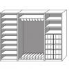 Modulus® Liegepolsterschrank „Pluto“, 13 Ablagefächer, 10 große Schubladen, für 9 Liegepolster mit 160 cm Länge