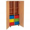 Modulus® Hohes Klassenzimmer-Regal mit Türen, 2-reihig, fahrbar oder feststehend