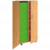 Modulus® Hohes Klassenzimmer-Regal mit Türen, 2-reihig, fahrbar oder feststehend