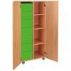 Modulus® Hohes Klassenzimmer-Regal mit Türen, 2-reihig, fahrbar oder feststehend