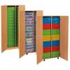 Modulus® Hohes Klassenzimmer-Regal mit Türen, 2-reihig, fahrbar oder feststehend