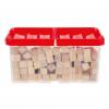 Soma-Würfel Bausatz, naturfarben, 150 Holzwürfel, Material für 5 Würfel