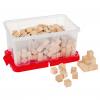 Soma-Würfel Bausatz, naturfarben, 150 Holzwürfel, Material für 5 Würfel