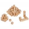Soma-Würfel Bausatz, naturfarben, 150 Holzwürfel, Material für 5 Würfel