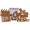Bastelset Häuser aus Kraftpapier, blanko, 5 Stück