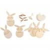 Bastelset Osterhase mit Holzklammer, 6er-Set