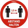 Fußboden-Aufkleber „Abstand halten“