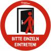 Fußboden-Aufkleber-Set „Bitte einzeln eintreten“