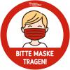 Fußbodenaufkleber „Bitte Maske tragen“