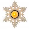 Teelichthalter Schneeflocke, aus Holz