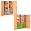 Modulus® Gruppenraum-Schrank mit Mittelwand und Schüben, 6 Böden, davon 4 verstellbar