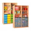 Modulus® Gruppenraum-Regal mit Mittelwand und Schubalden, 4 Böden verstellbar