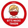 10er Set Türaufkleber "Bitte Maske tragen"