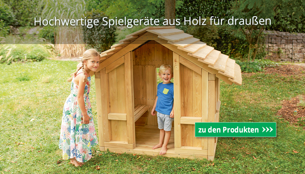 Hochwertige Spielgeräte aus Holz für draußen